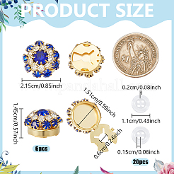 6Pcs Alloy Rhinestone Cufflinks&nbsp;FIND-NB0007-41C