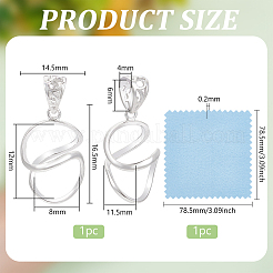 1Pc Sterling Silver Pendant Cabochon Setting&nbsp;STER-BC0002-52