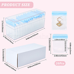 Rectangle Transparent ABS Plastic Jewelry Storage Boxes with Lid and PVC Bags&nbsp;CON-WH20001-17D