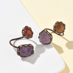 Natural Amethyst & Gemstone Rings&nbsp;RJEW-B122-04R