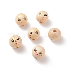 (Defective Closeout Sale: Printed Crooked and Crack) Printed Natural Wood European Beads&nbsp;WOOD-XCP0001-70