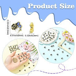 40Pcs Flower Alloy Rhinestone Cabochons&nbsp;MRMJ-CJ0001-28