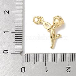 Brass Micro Pave Clear Cubic Zirconia Pendants&nbsp;KK-Q031-02G