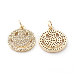 Brass Micro Pave Clear Cubic Zirconia Pendants&nbsp;X-ZIRC-Z014-08G