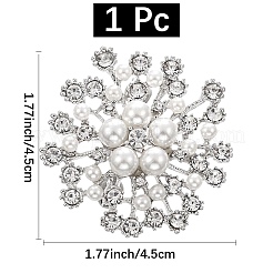 Flower Alloy Rhinestone Brooches for Women&nbsp;DJ-PW-WGD2C4F-01