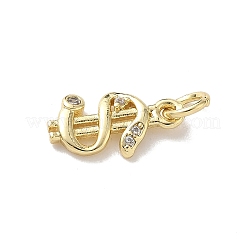 Brass Micro Pave Clear Cubic Zirconia Charms&nbsp;KK-A273-13G