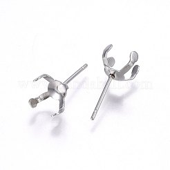 Tarnish Resistant 304 Stainless Steel Stud Earring Findings&nbsp;STAS-I095--08P-B