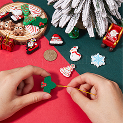 18Pcs 9 Styles Christmas Theme Silicone Focal Beads&nbsp;SIL-SC0002-28