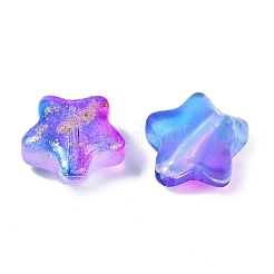 Transparent Spray Painted Frosted Glass Beads&nbsp;GLAA-NH0003-01F