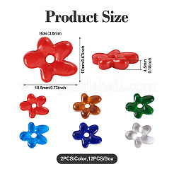 12Pcs 6 Colors Glass Beads&nbsp;GGLA-TA0002-02