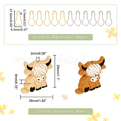 DIY Cattle Silicone Beads Knitting Needle Protectors/Knitting Needle Stoppers with Stitch Markerss&nbsp;IFIN-NB0001-55