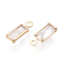 Brass Pave Clear Cubic Zirconia Pendants&nbsp;ZIRC-T017-05KCG