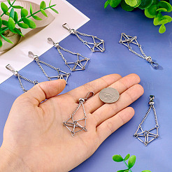 10Pcs 201 & 304 Stainless Steel Macrame Pouch Pendants&nbsp;PALLOY-TAC0197