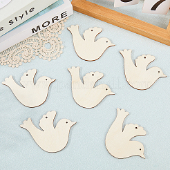 40Pcs Unfinished Wood Pendant Decoration&nbsp;BIRD-CP0001-01