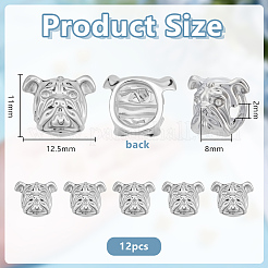 12Pcs Alloy Puppy Beads&nbsp;FIND-OC0014-14P