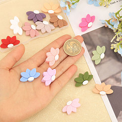 15Pcs 15 Colors Lotus Food Grade Eco-Friendly Silicone Focal Beads&nbsp;SIL-CA0003-05