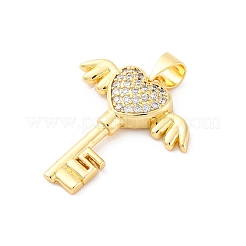Brass Micro Pave Cubic Zirconia Pendants&nbsp;KK-S510-22G
