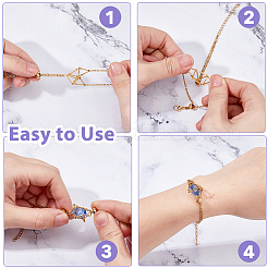 4Pcs 4 Styles Brass Braided Macrame Pouch Empty Stone Holder Bracelet Making & Necklaces Making Set for Women&nbsp;SJEW-DC00001