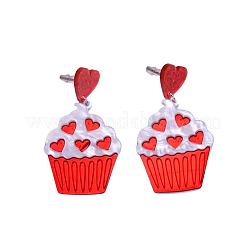 Valentine's Day Acrylic Dangle Stud Earrings&nbsp;WG39657-01