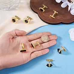 4 Pairs 4 Styles Alloy Enamel Cufflinks&nbsp;FIND-TA0010-10