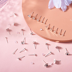 100Pcs 10 Styles Brass Studs Earrings Finding&nbsp;KK-TA0001-83