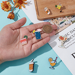 7Pcs 7 Styles Drink Enamel Pins&nbsp;JEWB-SC0001-85
