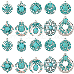 20Pcs 10 Styles Bohemia Styles Alloy & Acrylic Pendants&nbsp;FIND-SC0022-80