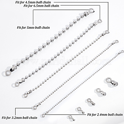 150Pcs 5 Style 304 Stainless Steel Ball Chain Connectors&nbsp;STAS-NB0001-73