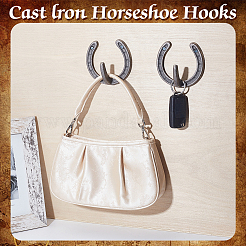 4Pcs Cast Iron Horseshoe Coat Hooks&nbsp;AJEW-GA0009-22A