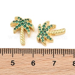 Brass Micro Pave Green Cubic Zirconia Beads&nbsp;CU-CBAD306-01G