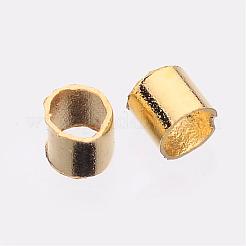 Golden Plated Brass Tube Crimp Beads&nbsp;X-E003-G