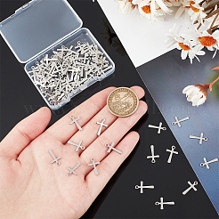 100Pcs 201 Stainless Steel Tiny Cross Charms&nbsp;STAS-UN0054-09