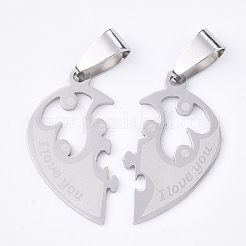 Non-Tarnish 201 Stainless Steel Split Pendants&nbsp;STAS-T048-22