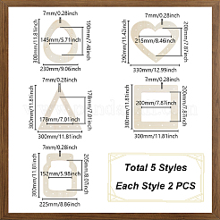 10Pcs 5 Styles Wood Wreath Frames for Crafts with Pre-Cut Holes&nbsp;WOOD-GA0001-80