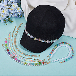 8Pcs 8 Styles Acrylic Beads & Aluminum Cable Chains & 304 Stainless Steel Baseball Cap Chain&nbsp;HJEW-SC0002-47