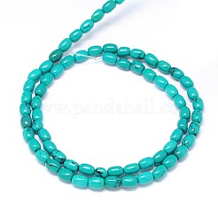Natural Howlite Oval Bead Strands&nbsp;X-TURQ-E022-13-6x4mm