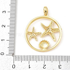 Ocean Brass Micro Pave Cubic Zirconia Pendants&nbsp;KK-K411-04C-G