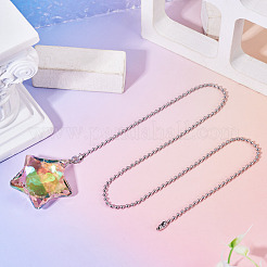 Glass Star Charms Ceiling Fan Pull Chain Extenders&nbsp;HJEW-TAC0160