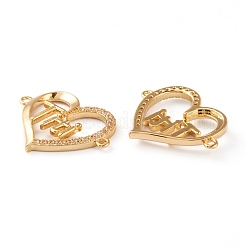 Brass Micro Pave Clear Cubic Zirconia Links&nbsp;ZIRC-J039-08G