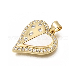 Brass Micro Pave Clear Cubic Zirconia Pendants&nbsp;CU-CBAF50C-18G
