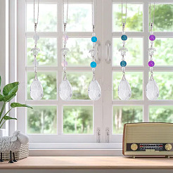 Glass Teardrop Pendant Decoratoins&nbsp;HJEW-AB00620