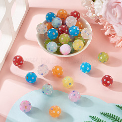 40Pcs 8 Colors Handmade Acrylic Resin Rhinestone Beads&nbsp;CLAY-TA0001-90B