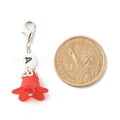 Frosted Flower Transparent Acrylic Pendant Decoration&nbsp;HJEW-JM00628-04
