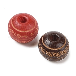 Painted Natural Wood Beads&nbsp;WOOD-N006-02A-M
