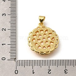 Brass Pave Natural Yellow Shell Carved Cat Pendants&nbsp;KK-Z091-08G-01