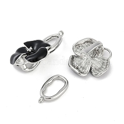 Brass Micro Pave Clear Cubic Zirconia Fold Over Clasps&nbsp;KK-U043-08P-01