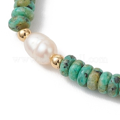 Natural Sesame Jasper & Cultured Freshwater Pearl Beads Beaded Stretch Bracelets for Women&nbsp;BJEW-JB13322-02