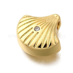 Brass Micro Pave Clear Cubic Zirconia Charms&nbsp;KK-B136-10G-03