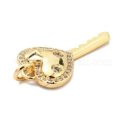 Brass Micro Pave Cubic Zirconia Pendants&nbsp;KK-E015-24G