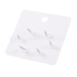 6 Pcs Brass Micro Pave Clear Cubic Zirconia Ear Studs&nbsp;EJEW-S218-01P-08